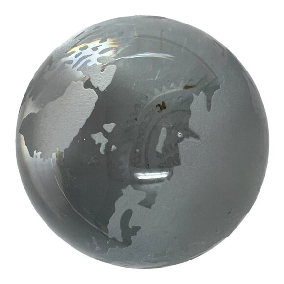 MO Society Cert Accountants St Louis Glass Globe Paperweight World Map Design - Picture 5 of 8
